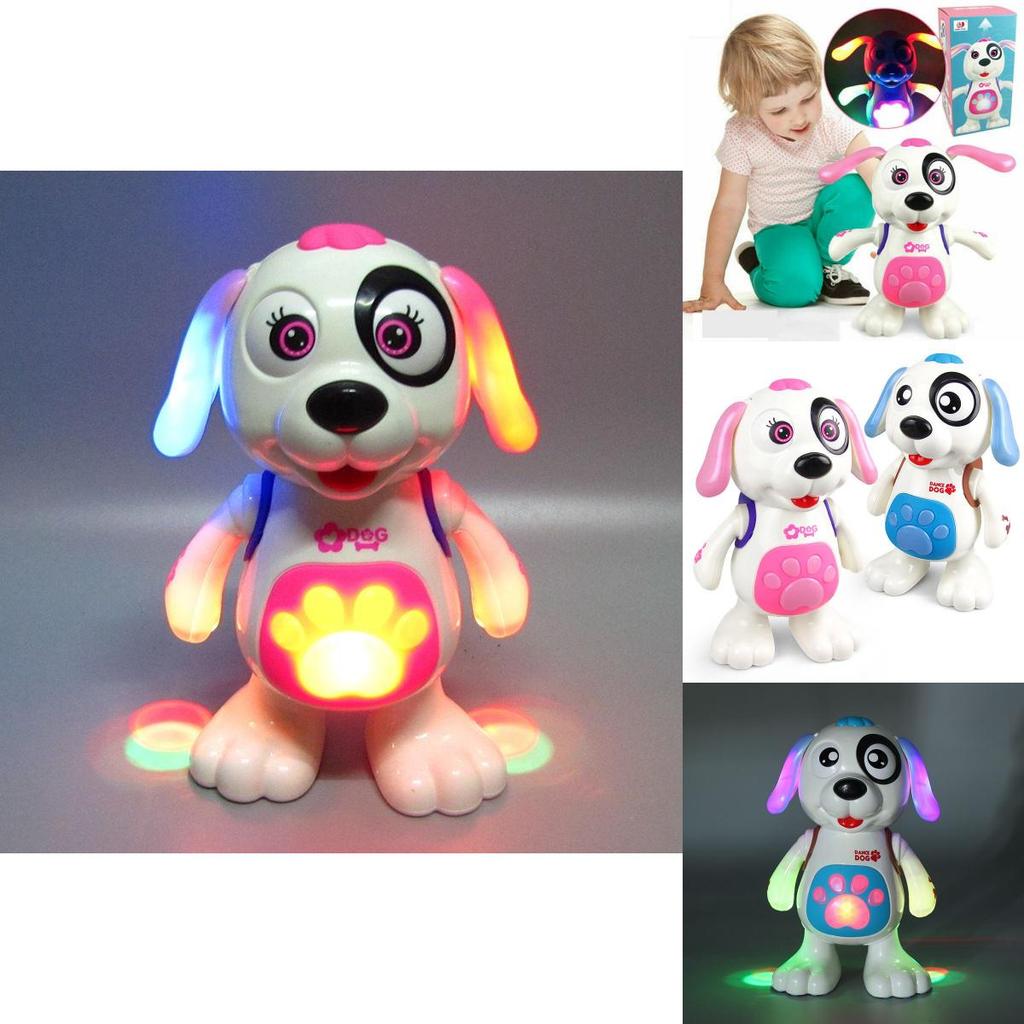 Чарівний рожевий світло-музичний танцюючий собачка-іграшка для дівчаток від одного до дев'яти років