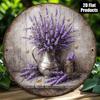 Pcs in Round Metal Sign Lavender Bouquet Vintage French Country Wall Decor For Kitchen Cafe Home Gift