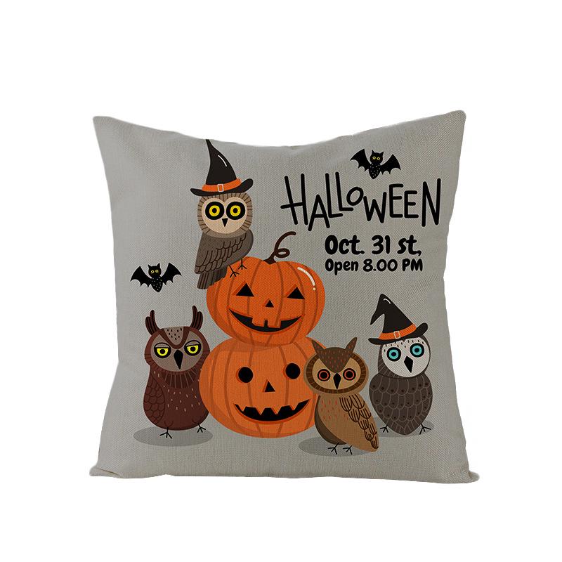 Halloween Pillowcase New Pumpkin Black Cat Series Sofa Cushion Waist Pillowcase Home