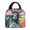 Statue Of Liberty Graffiti Insulated Lunch Bag for Women Office Cooler Thermal Food Box Tote Portable Lunch Boxes Container