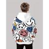 Boys' fashionable 3D printed casual pullover, spring and autumn long sleeved sportswear, boys' outdoor shirt top