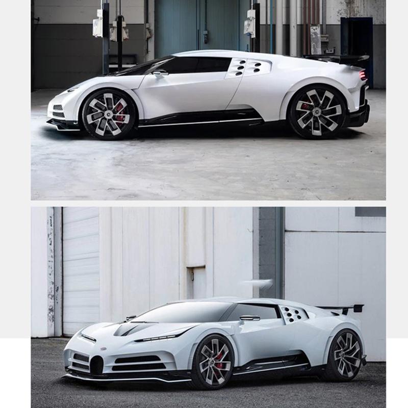 Modèle de voiture moulé sous pression Bugatti Centodieci, échelle 1/32, édition 110e anniversaire, véhicule jouet à tirer avec son et lumière pour enfants, collection pour tout-petits