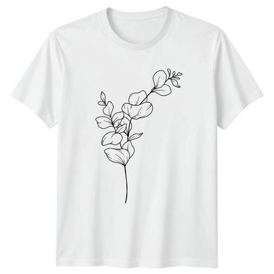 Eucalyptus Botanical Leaf Outline TShirt Botanical Nature Gift For Him And Her