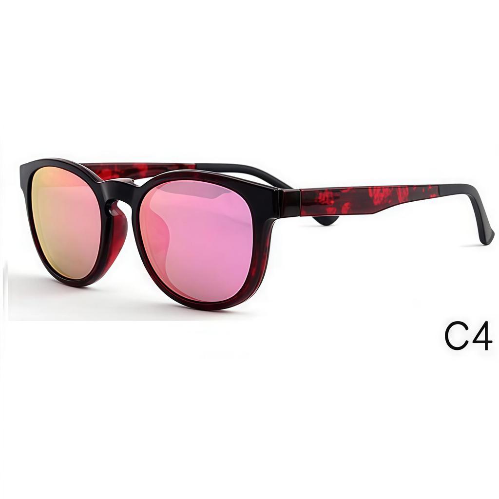 2078 Round Frame TR90 Magnetic Eyewear Set: Multi-Color Clip-On Polarized Sunglasses for Men and Women