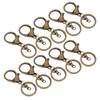 10Pcs Key Chain Plating Non Fading Simple Keychain Bag Buckle Lobster Clasp Hook(Antique Brass )