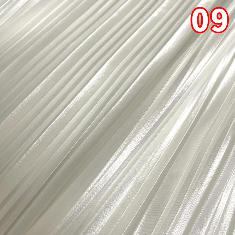 Pleated Satin Fabric By Meter for Needlework Dress Skirt Costume Clothes Diy Sewing Cloth Soft Glossy Smooth Plain White Pink