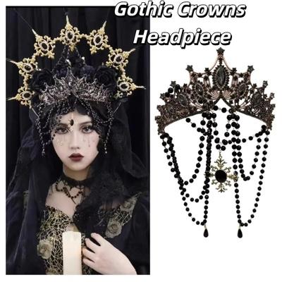 Elegant Gothic Crowns Headpiece Luxury Goddess Halo Headwear Princess Tiara  Girls/Women