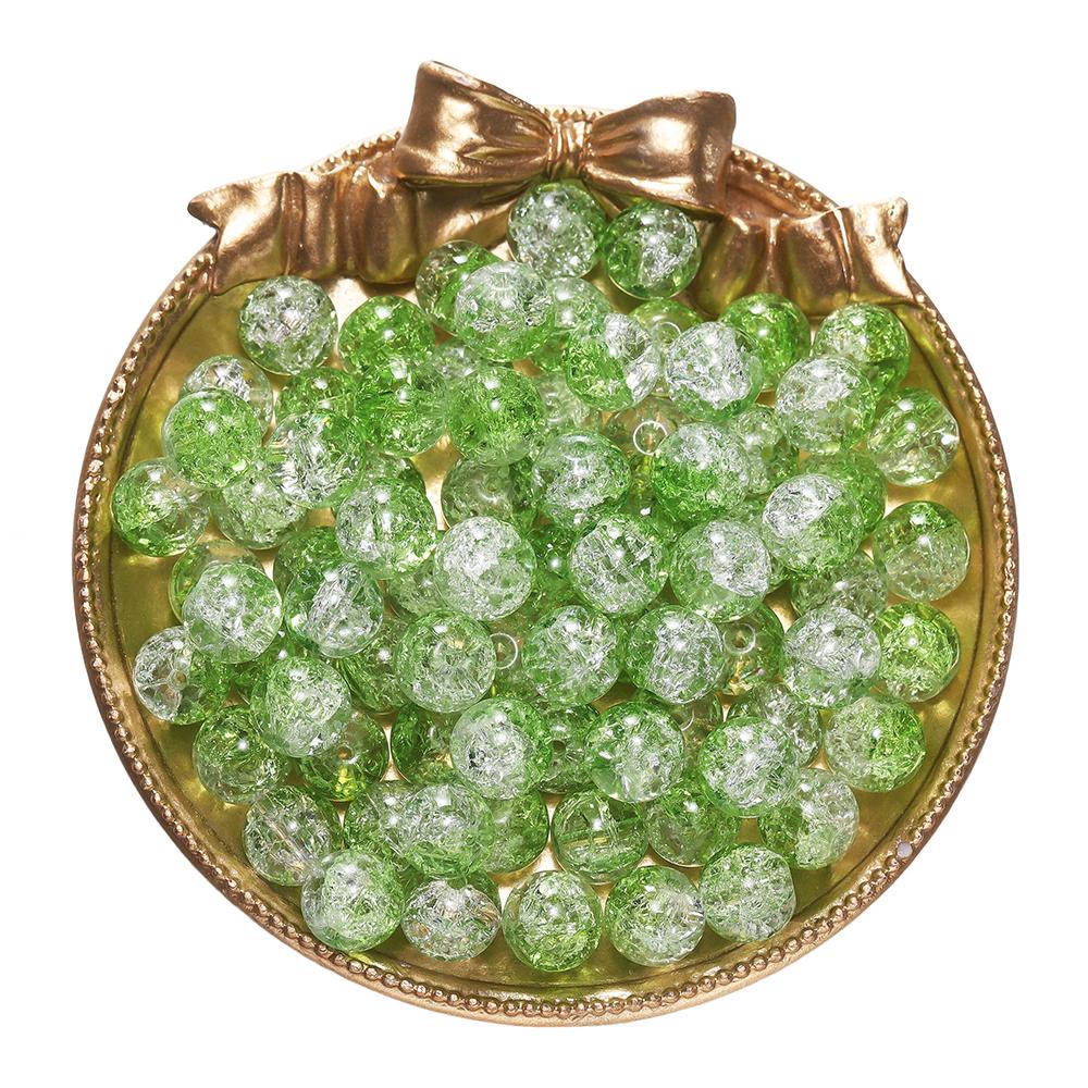 20-50pcs/lot Dark Color Transparent Cracked Glass Beads Round Bracelet Spacer Beads For DIY Necklace Jewelry Making Accessories