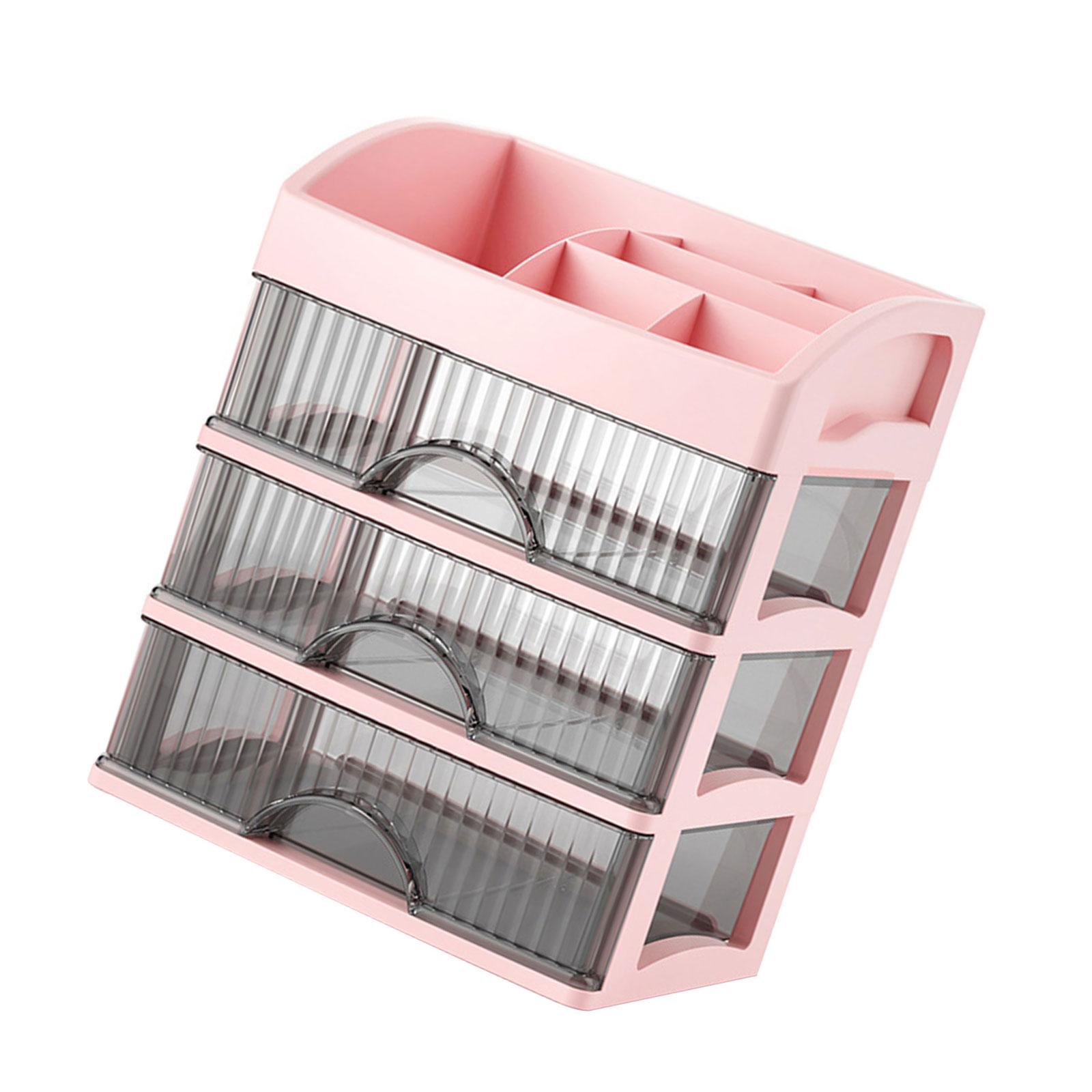 

Durable Cosmetic Drawer Organizers Versatile Beauty Accessory Storage Holder with Protective Lid and Large Capacity 4