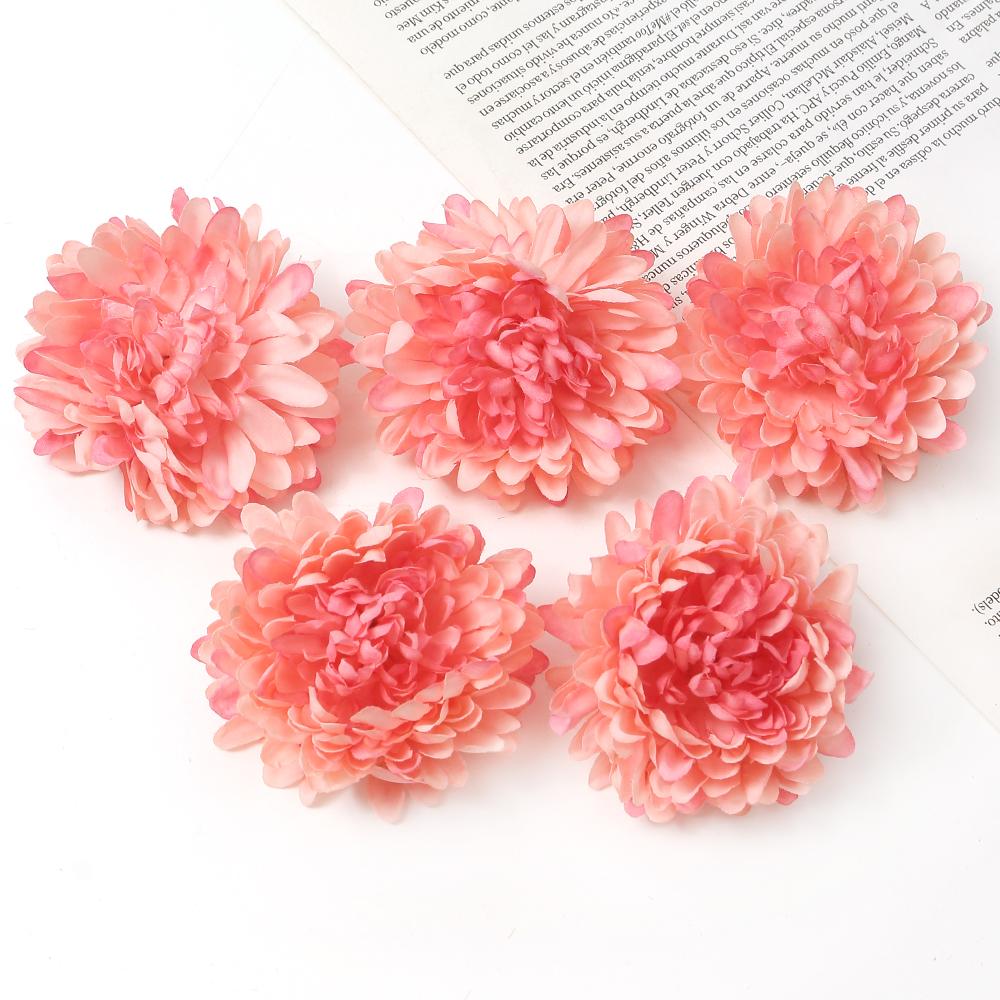 5Pcs Silk Artificial Flowers 7cm Dahlias 10 Colors Garland Accessories Home Decor Wedding Decoration Wall Hanging Garden DIY