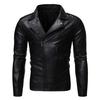 New Autumn And Winter Men'S Handsome Lapel Casual Leather Jacket, Men'S Youth Motorcycle Jacket, Trendy PU Leather Jacket