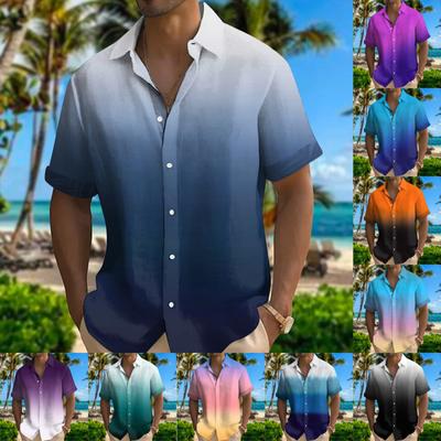Camisa de manga corta con estampado suelto para hombre, cárdigan, camisa de playa, novedad de verano
