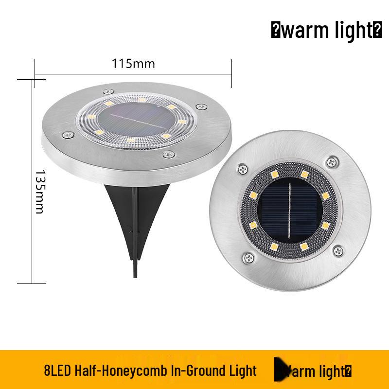 Solar LED Stainless Steel Underground Light for Outdoor Garden, Lawn, Courtyard, Rainproof.