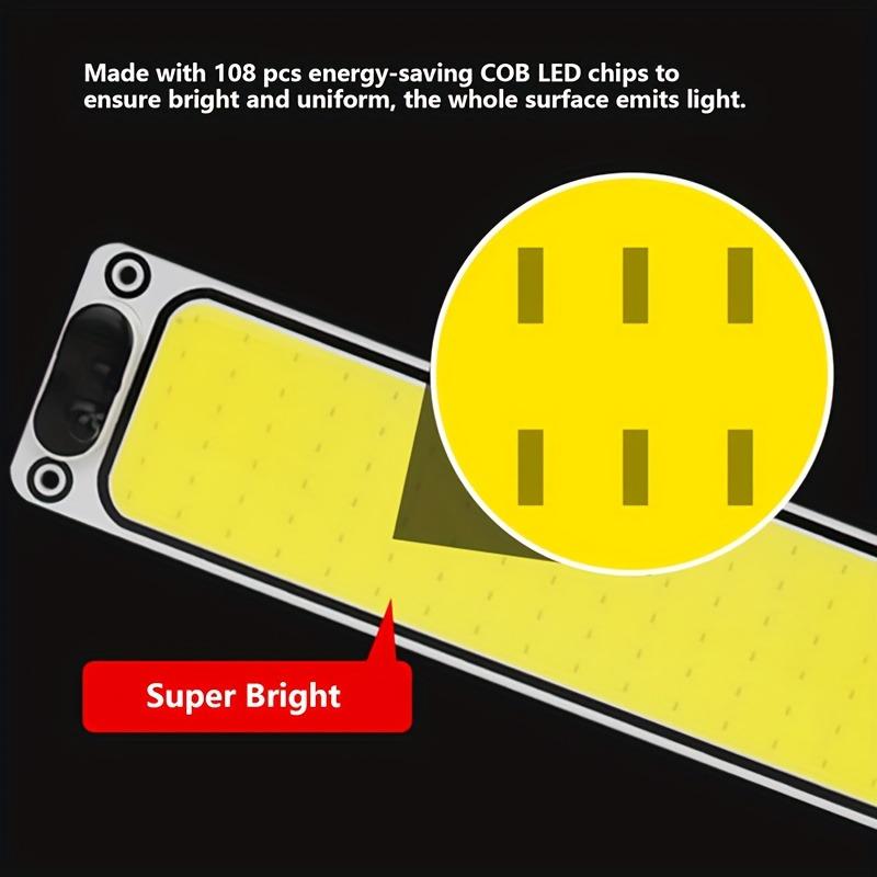 COB Car Cargo Interior Light Panel 12V/24V, Wide Area LED, Aluminum Base, 4 Pack