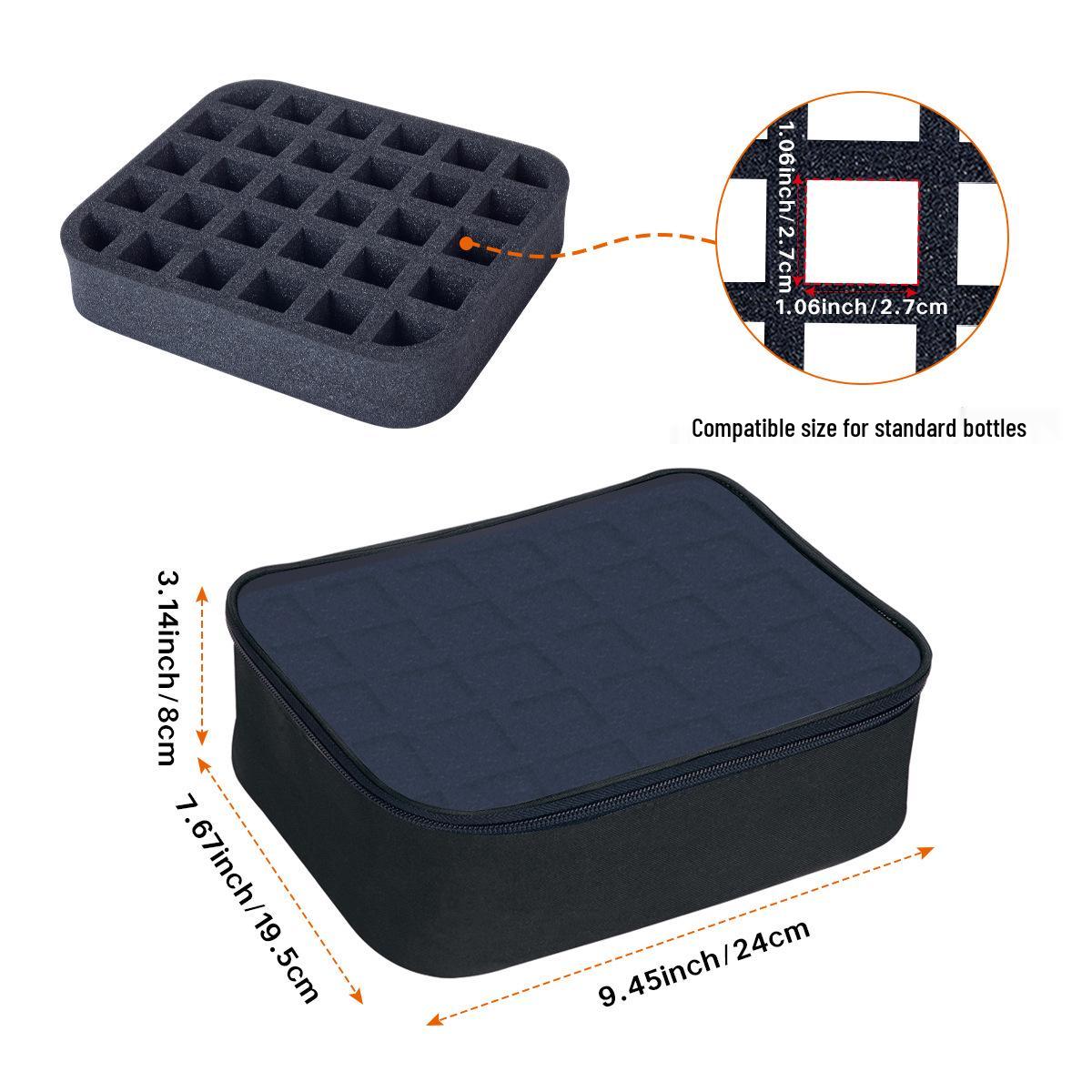 

Портативный прозрачный ящик для хранения лака для ногтей на 30 флаконов чёрный