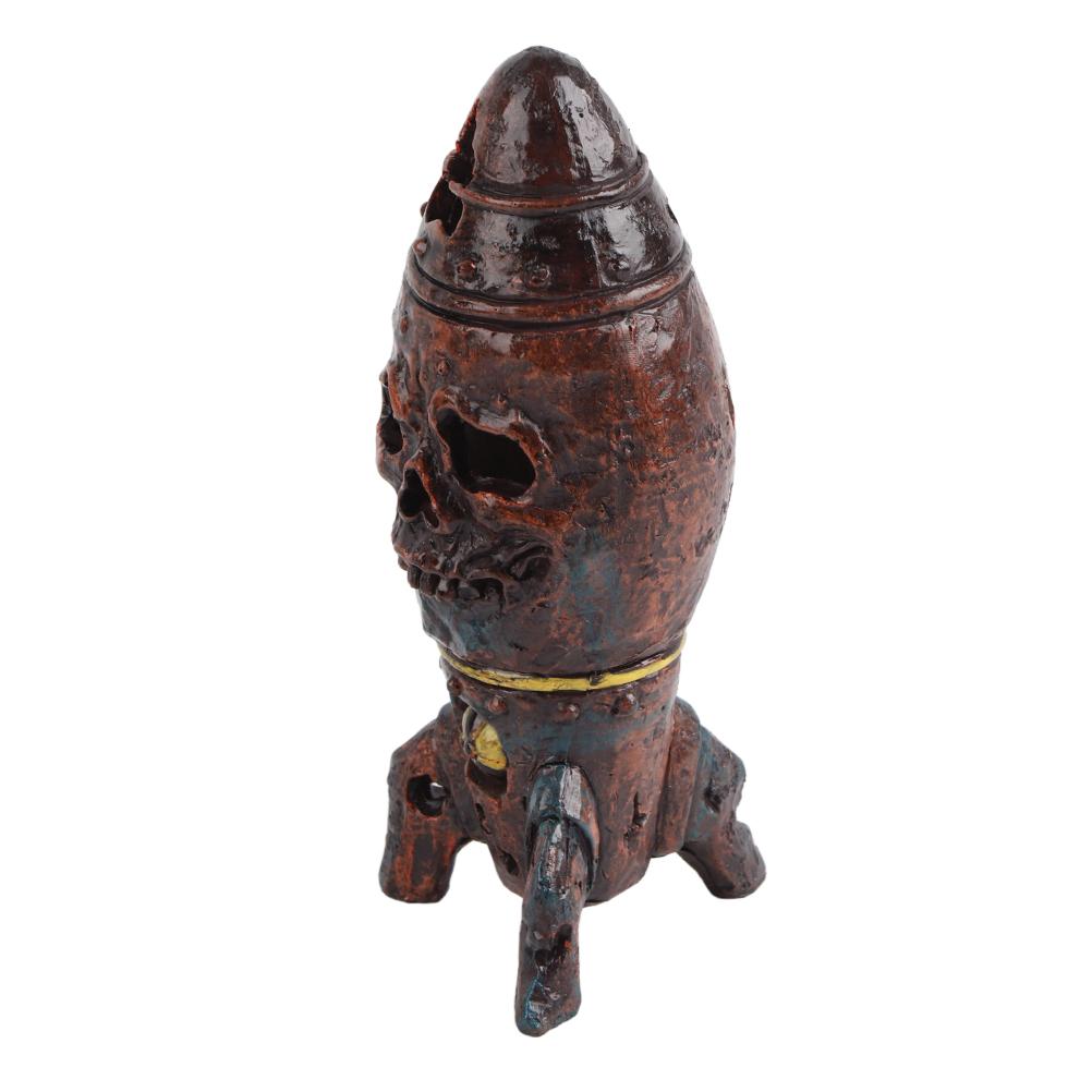 Malá dekorace jaderné hlavice s graffiti a jadernými logy, pryskyřičná kostra, dekorace bomby