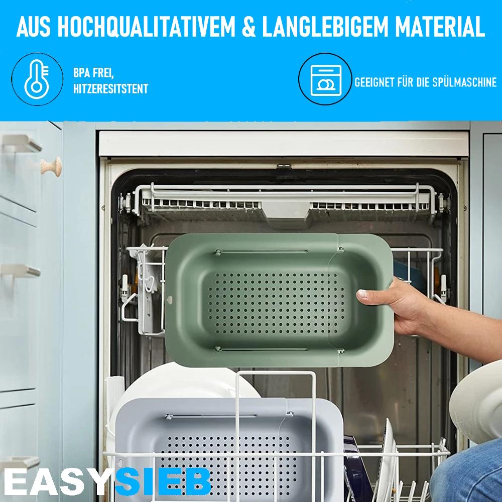 EASYSIEB Spülbeckensieb Abtropfsieb Siebkorb Waschbecken Abflusssieb ausziehbar