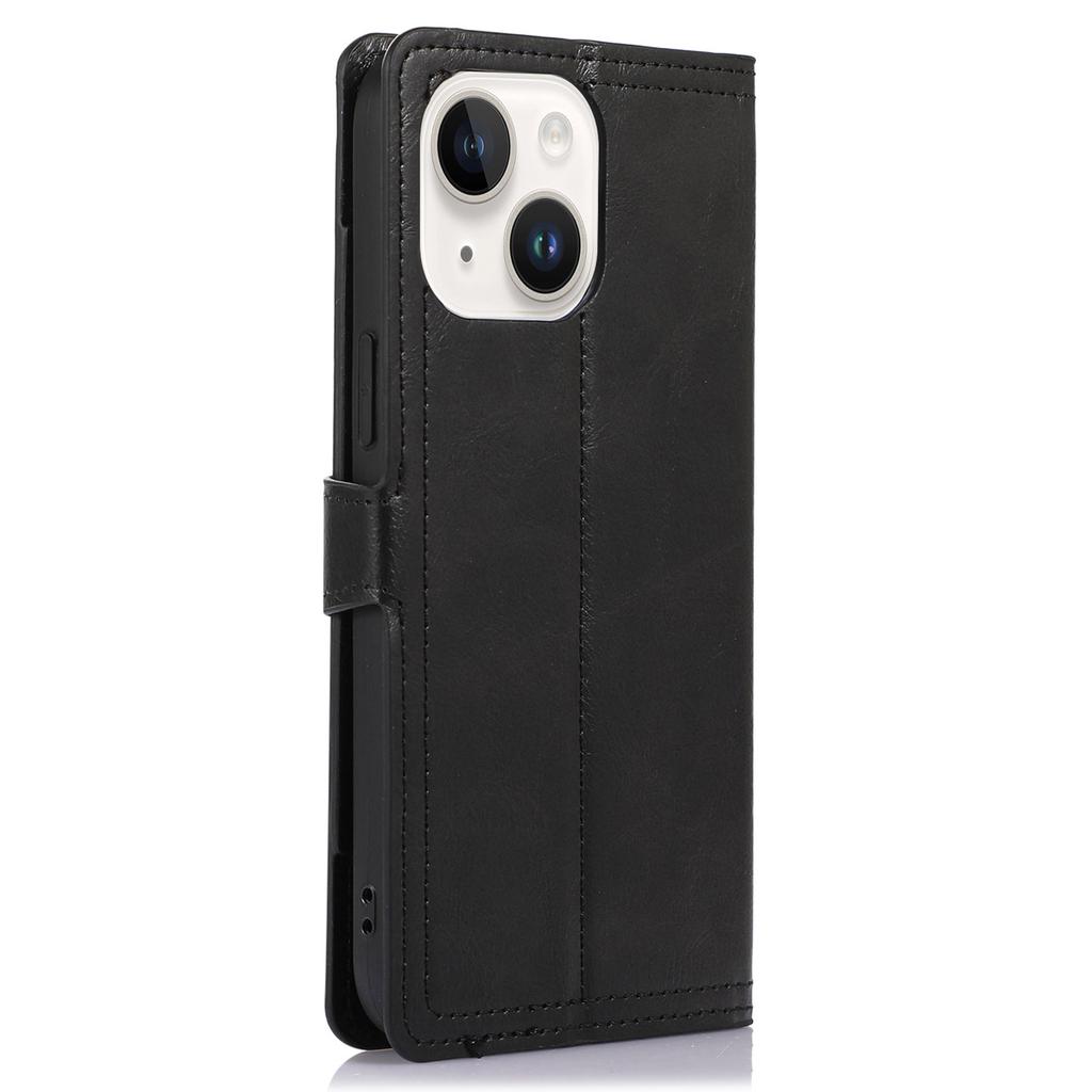 For iPhone 15 Phone Case Wallet Zipper Pocket Shockproof PU Leather Shell Flip Stand Phone Cover