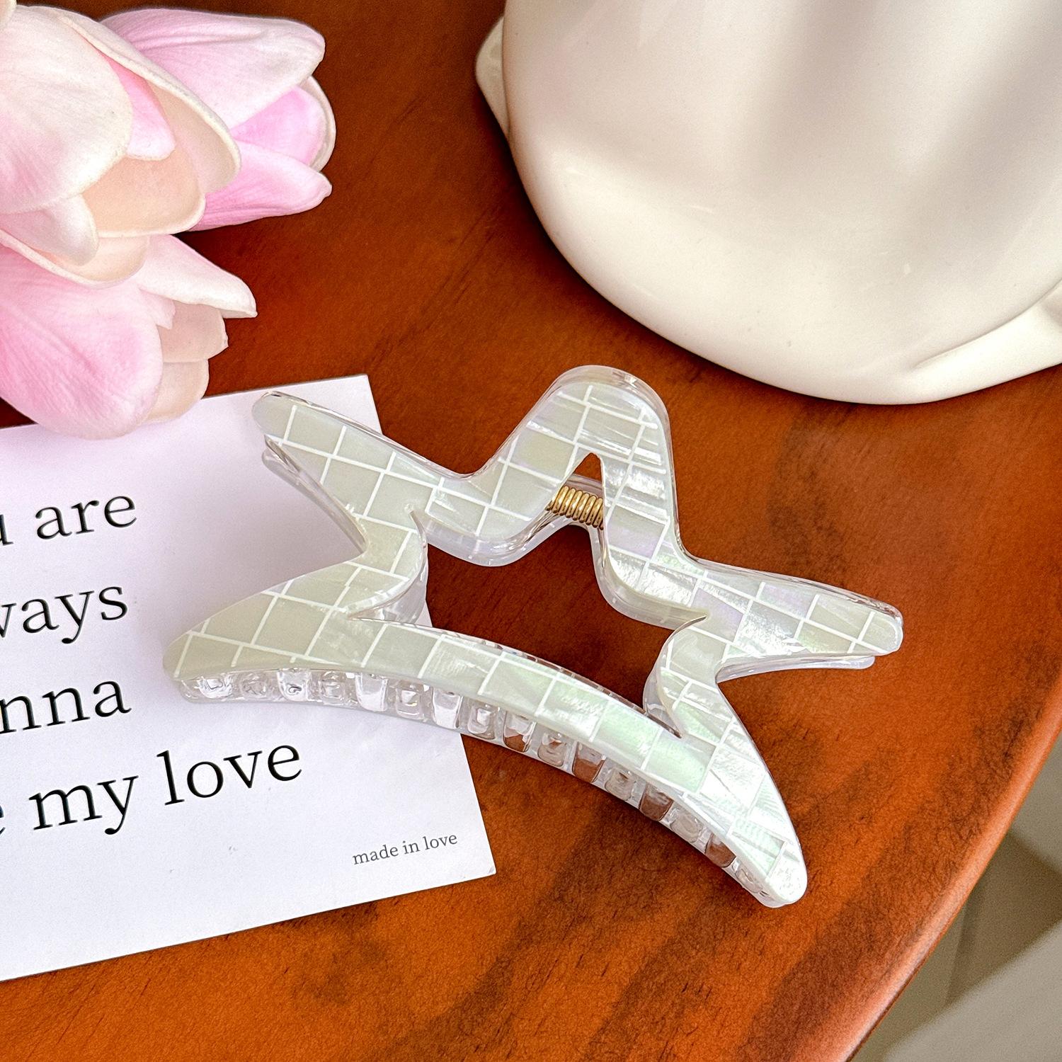 

Highend Hair Starshaped Claw Clips In Vibrant Colors For Womens Accessory Fashion Light Blue