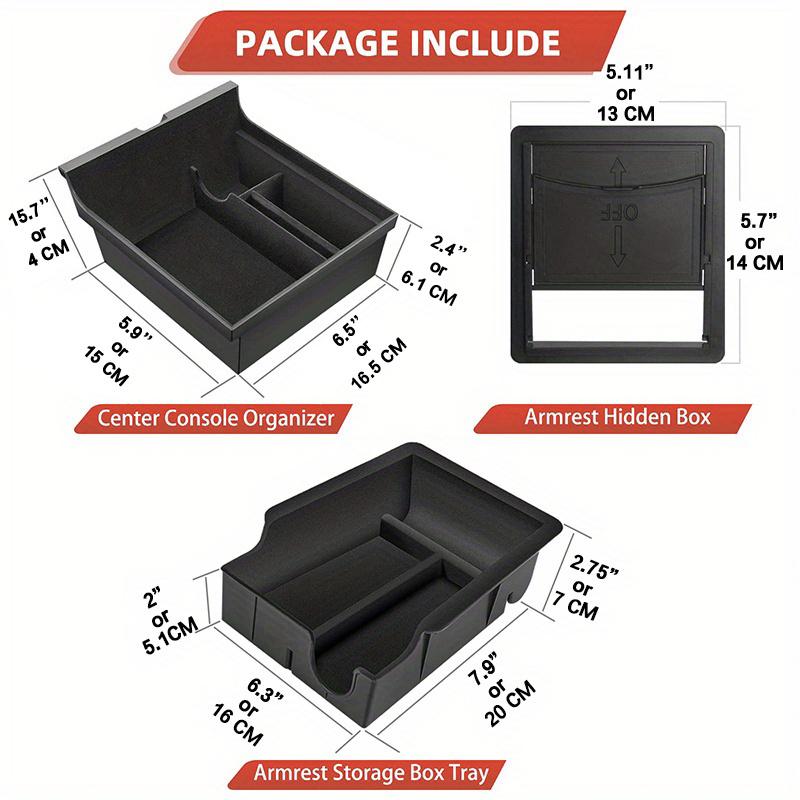 Car Central Armrest Console Box Suede Storage For Tesla Model 3 Y 2021-2023 Armrest Hidden Drawer Storage Box Accessories
