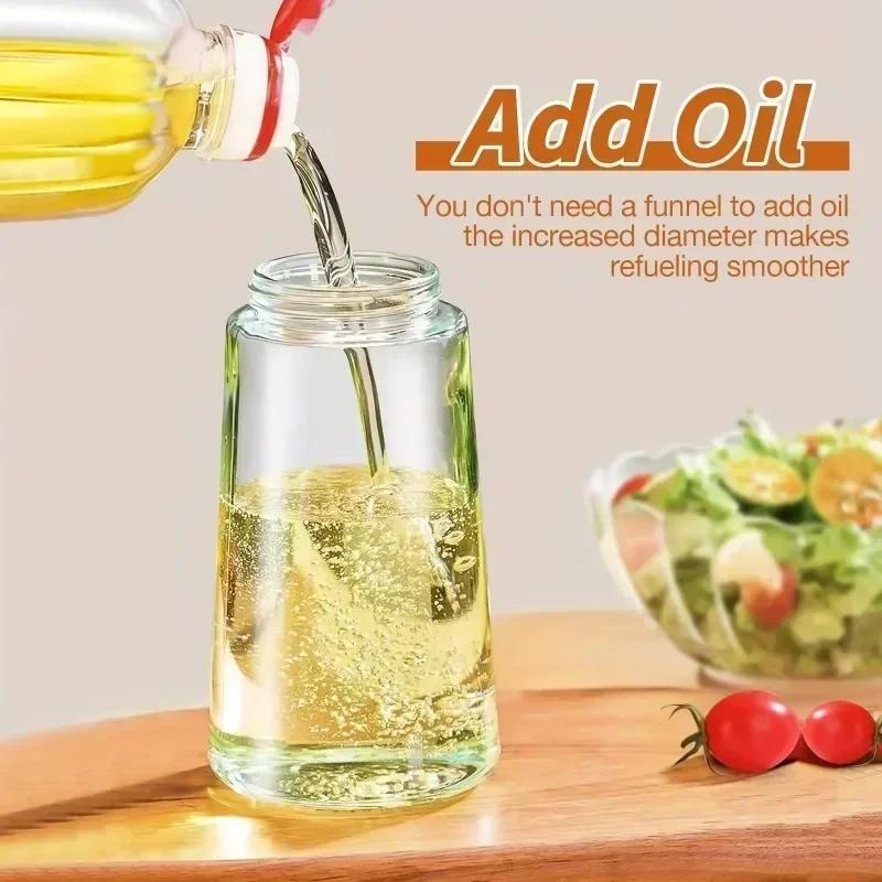 470ml Glass Oil Spray Bottle 2in1 Mist  Pour Non-Drip Oil Dispenser Kitchen Oil Filter Jug for Home Usewith Leakproof Spout