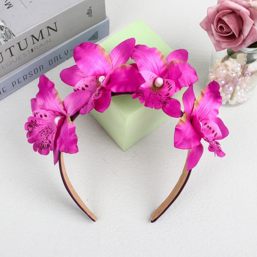 1PC Women Girls Flower Headbands Wedding Party Headdress Hair Accessories For Bridal Floral Satin Hairbands Headwear