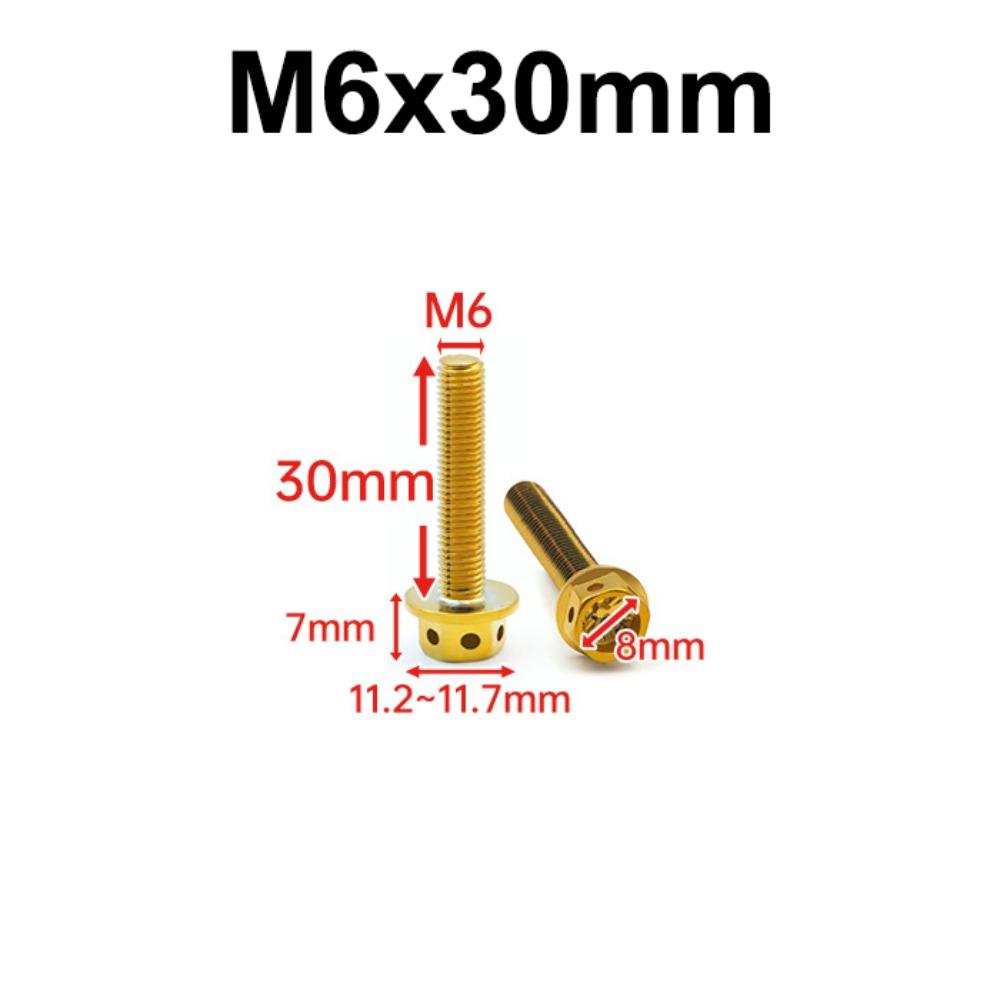 10/15/20/25/30/35/40/45/50/60 Titanium Flange With Drilled Holes Hex Head Bolts Motorcycle