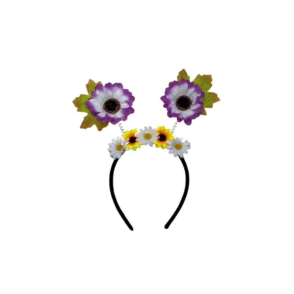 New Sunflower Simulation Flower Headband, Harvest Festival Sunflower Headband, Maple Leaf Daisy Headband with Spring