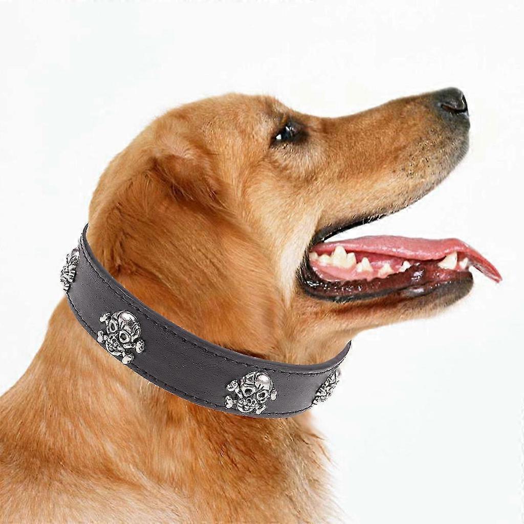 Collare per Animali Halloween Design Teschio Regolabile 1Pz Collare per Cani Nero