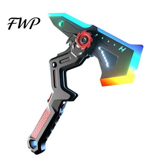 Interstellar Battle Ax Toy Spark with Smoke Effect Transforming Weapon LED 7 Sci-fi RGB Colors Dynamic Sound Haptic Feedback for Kids Dual Function красный