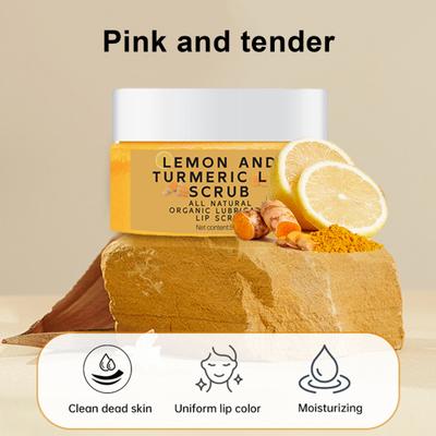 Yousheng 1/2 ks kurkumový peeling na rty s citronovou aloe vera přírodní exfoliátor pro tmavé rty 50 g hydratační peeling na rty jemný peeling na rty