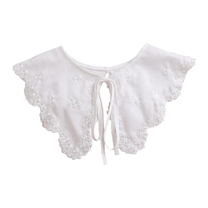 New Sweet Fake Collar For Women Lace Flower False Collar White Color Detachable Collars Women Clothes Accessories