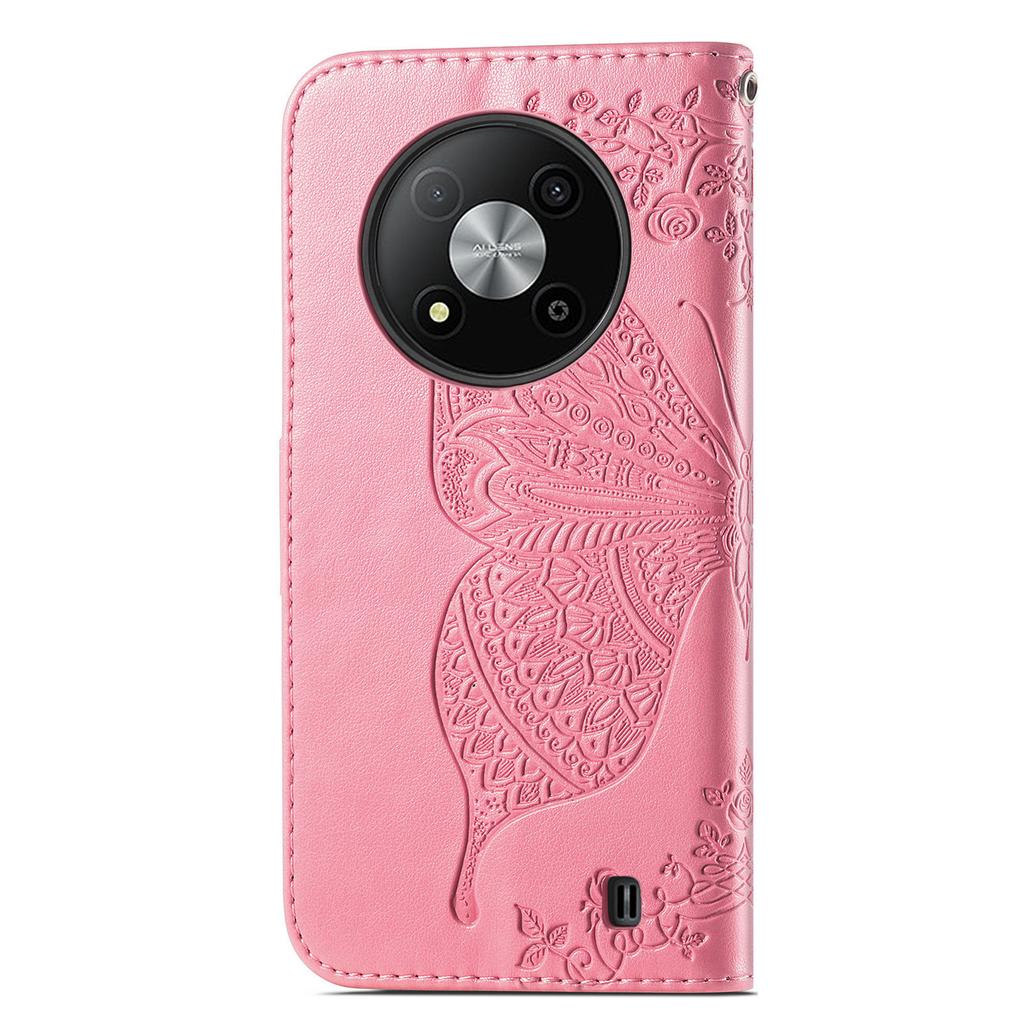 For ZTE Blade A73 5G Etui Sommerfuglmønster Telefon Lommebokdeksel med Håndleddsstropp