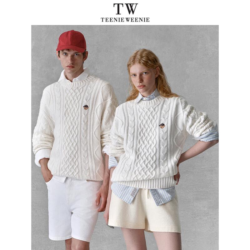 Teenie Weenie Men's Retro Cable Knit Wool Blend Sweater