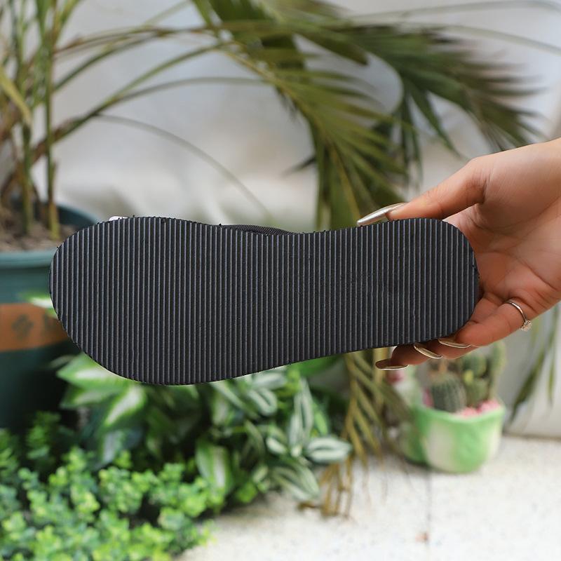 Women'S Shoes 2025 Summer Beach Slippers Flowers High Heeled Sandals For Women Non Slip Flip Flops For Women Indoor Shoes