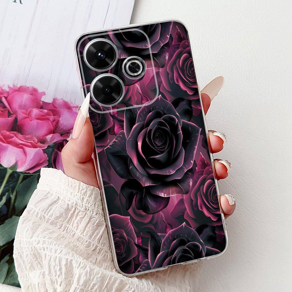 Clear Casing For Xiaomi Poco M6 Plus Cover For Xiaomi Poco M6 4G Case Luxury Butterfly Love Fashion Flowers Cool Lion Painted