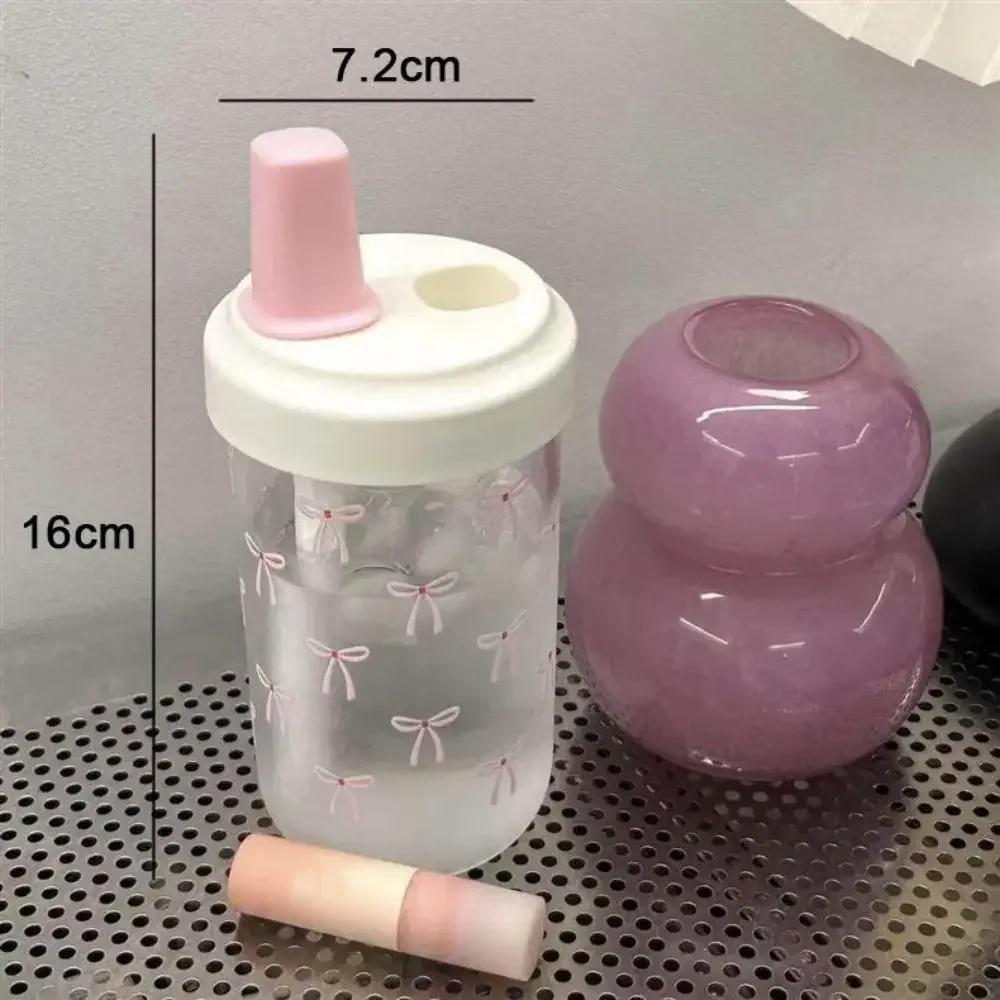 Drinkware 500ml Straw Cup Plastic Large Capacity Cup With Lid Straw Bowknot Water Bottle Juice Milk