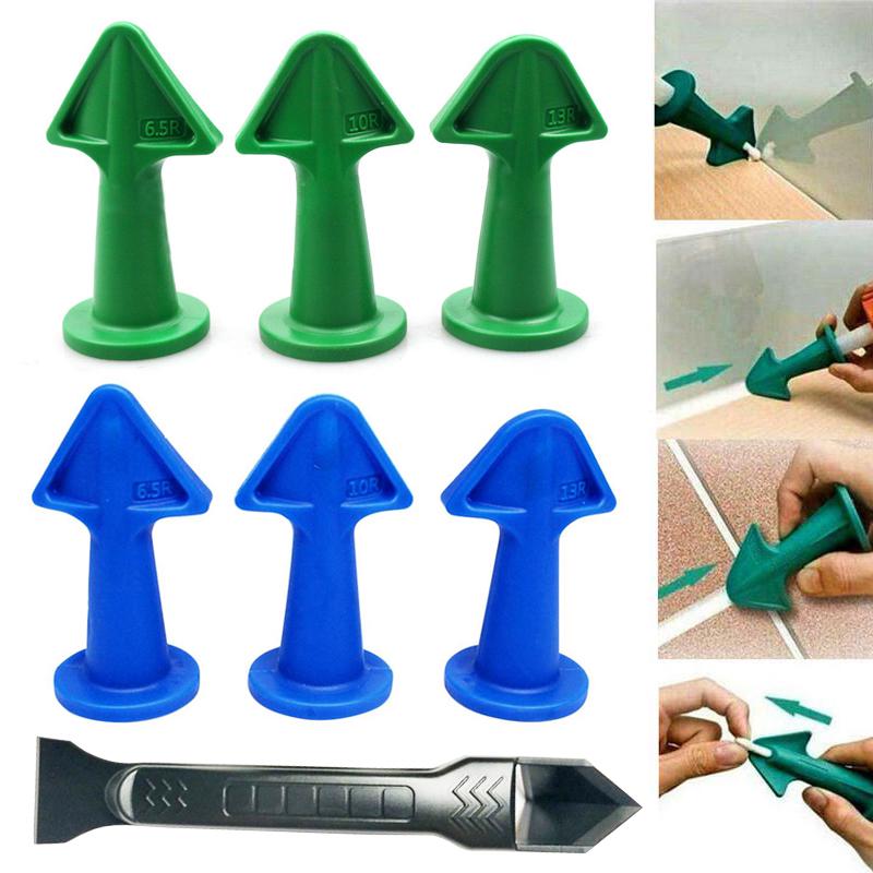 Buy 3/4PCS Set Useful Caulking Sealing Caulk Nozzle Plastic Scraper