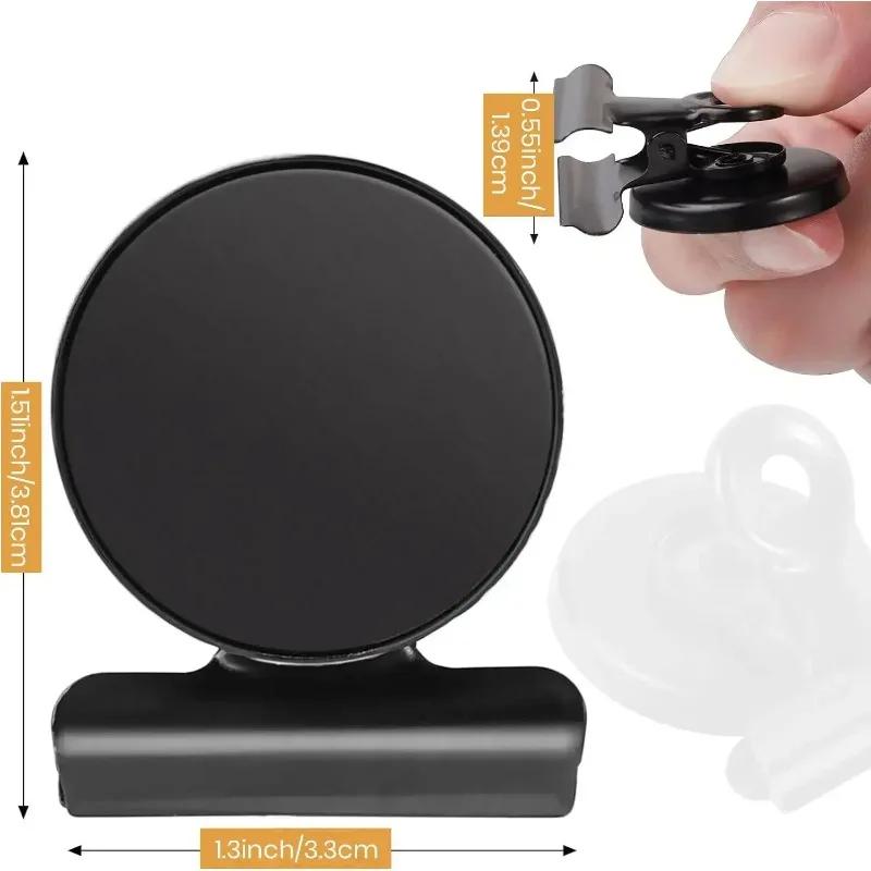 3pcs Magnetic Clip Fridge Magnet Circular Metal Clip Punch-free Hook DIY Storage Rack Photo Magnetic Clip Home Organization