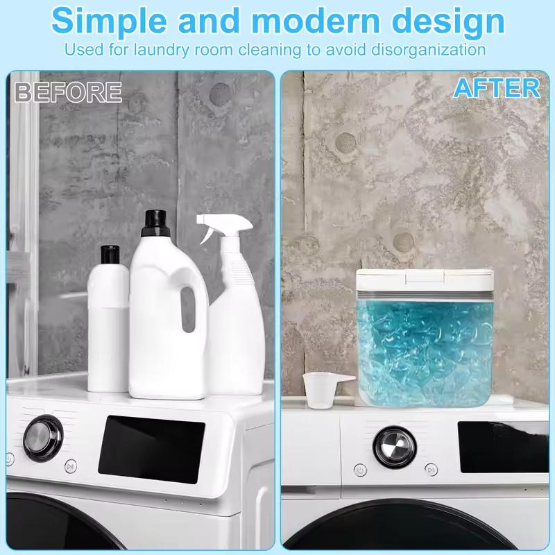 Wäschekapselbehälter 2,8 l Klare Aufbewahrungsbox mit Deckel Automatischer Pop-up Versiegelter Wäschekapselbehälter für Schlafzimmer Küche