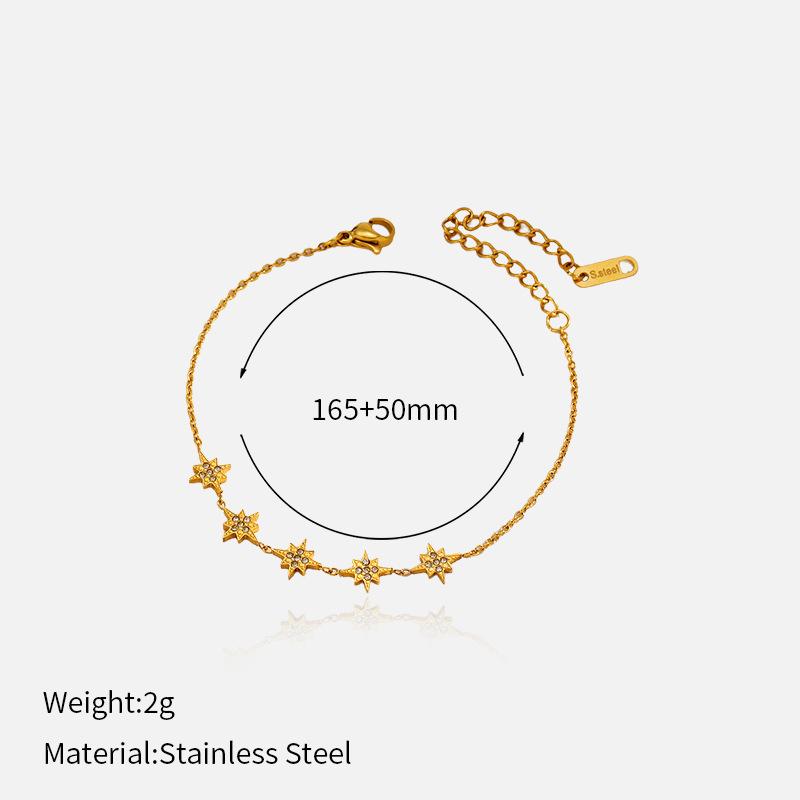 Long tassel stud earrings for women's European and American non-fading earrings, light luxury and high-end micro-inlaid zircon octagram earrings.