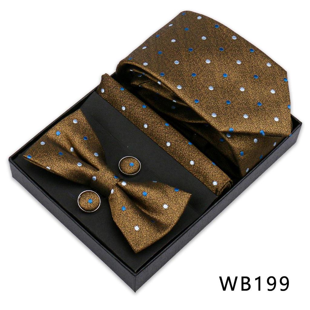Men's Silk Bow Tie & Pocket Square Gift Set - Business & Wedding