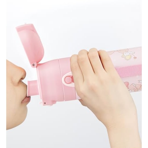 Skater Children's Water Bottle, 2-Way, 470ml (Direct Drinking) or 430ml (Cup Drinking), Sanrio My Melody Big Ribbon, Girls' Stainless Steel, Insulated