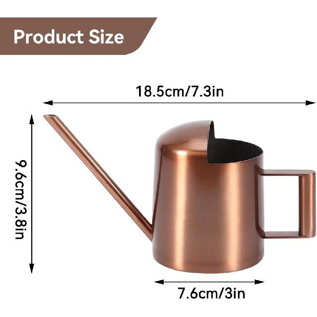Small Watering Can, 10oz/300ml Stainless Steel Water Can for Indoor Plants Small Long Spout Watering Pot for House Plants, Succulents and Bonsai