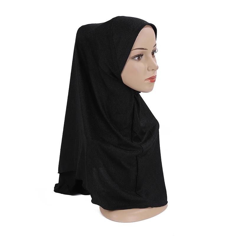 Muslim Scarf Big Girls Plain Hijab Hats Islamic Headscarf Hat Amira Pull On Headwrap Beautiful 10 Years Girl Scarf