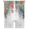 Bohemian Abstract Style Floral Plants Bedroom Curtains Tulle Sheer Curtain Living Room Home Decor Voile Drapes
