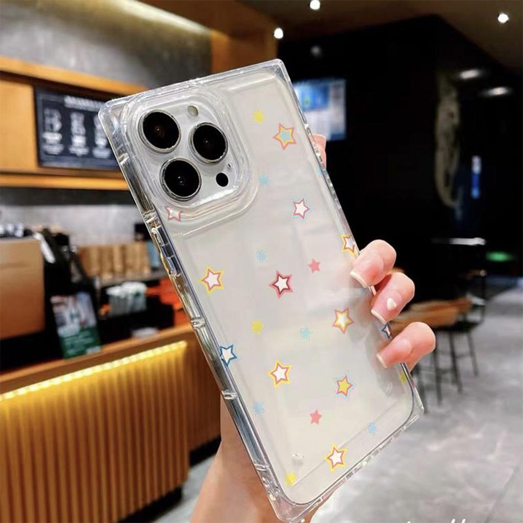 Eis Kristall Würfel Transparent Handyhülle Quadratische Handy Schutzhülle für IPhone13 Einfache Damenmode Handyhülle