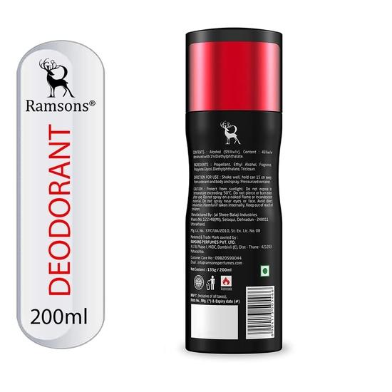 RAMSONS Deo Talc Combo | 1 Sexy Heart Deodorant Spray - 200ml | 1 Red ZX - Allrounder Deodorant Spray - 200ml | 1 RED ZX Deo Talc - 100gm