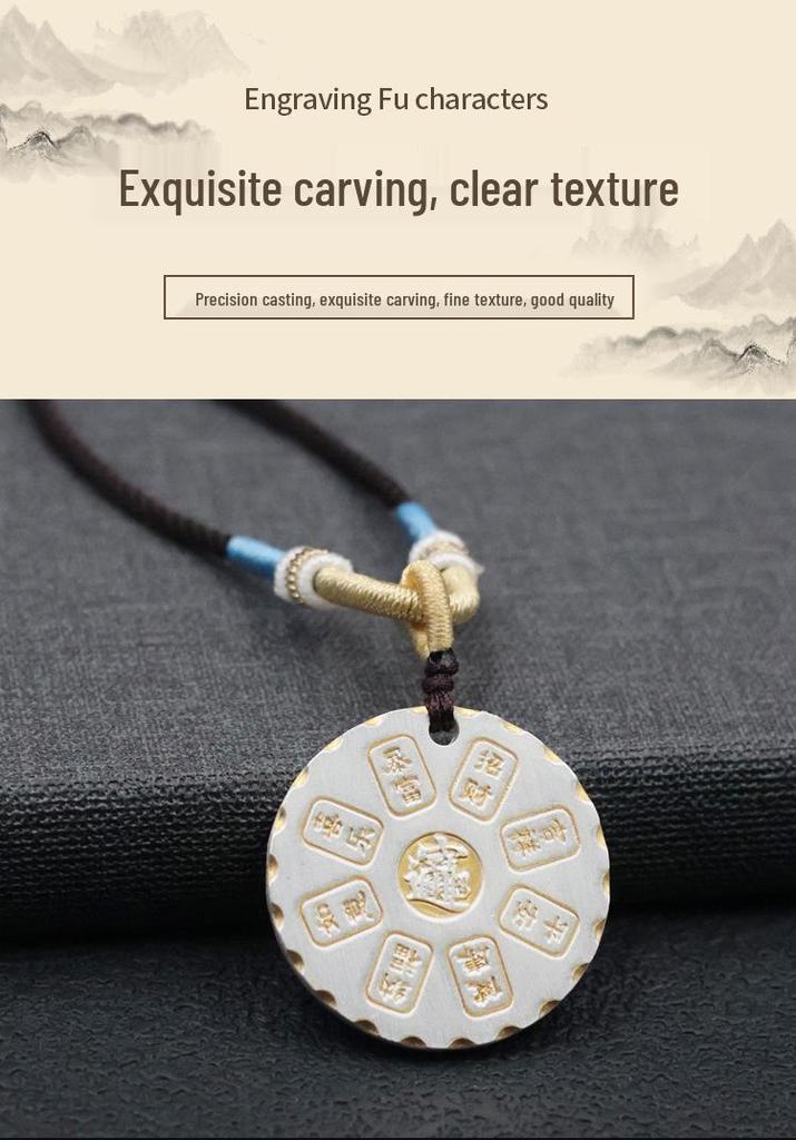 Gold-Plated Yellow Wealth God Pendant - High-End Retro Niche for Peace, Joy & Health