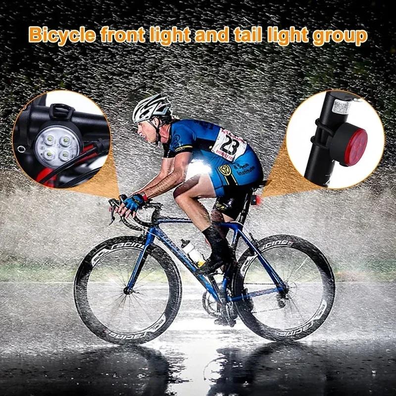 BUCKLOS Bicycle Lights Front And Rear Bike Lamp LED USB Rechargeable Flashlight for Bicycle Bicycle Lighting Light Set Lantern